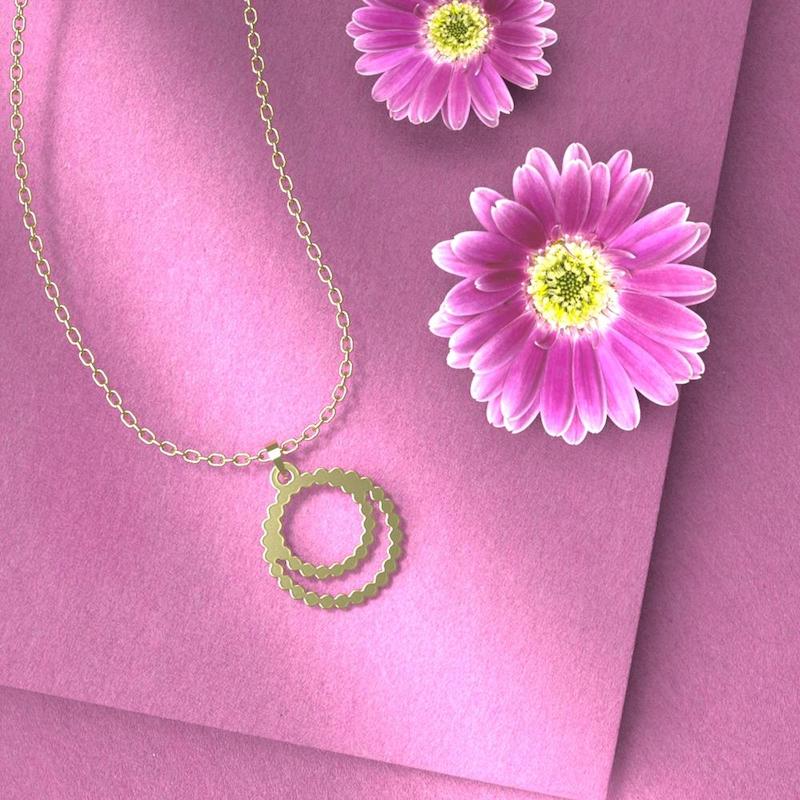 گردنبند طلا دایره 18 عیار  کد NN1235