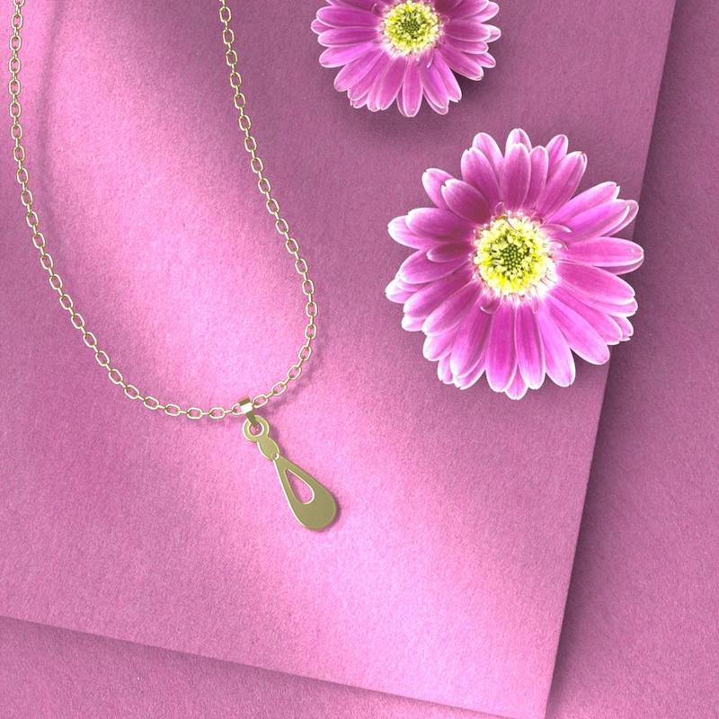 گردنبند طلا اشک 18 عیار  کد PP1240
