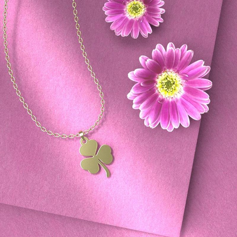 گردنبند طلا گل 18 عیار  کد QQ1148