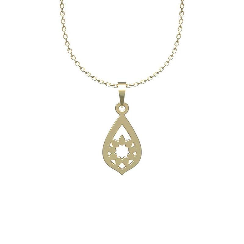 گردنبند طلا گل 18 عیار  کد QQ1196