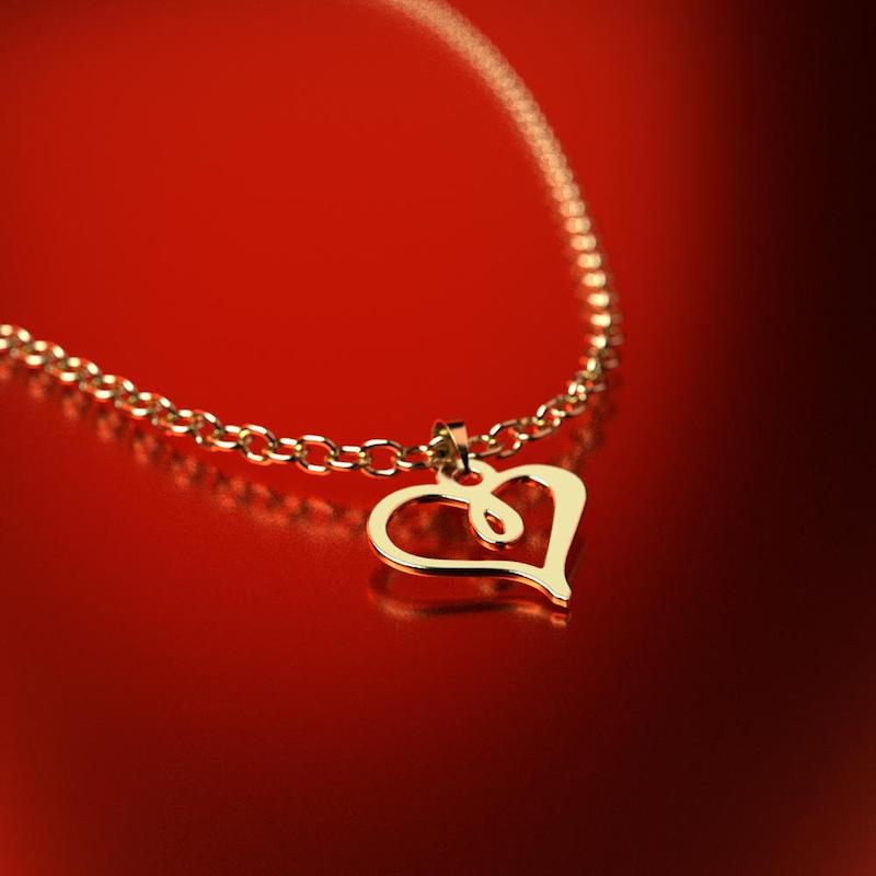 پلاک طلا مدل قلب کد PA17498