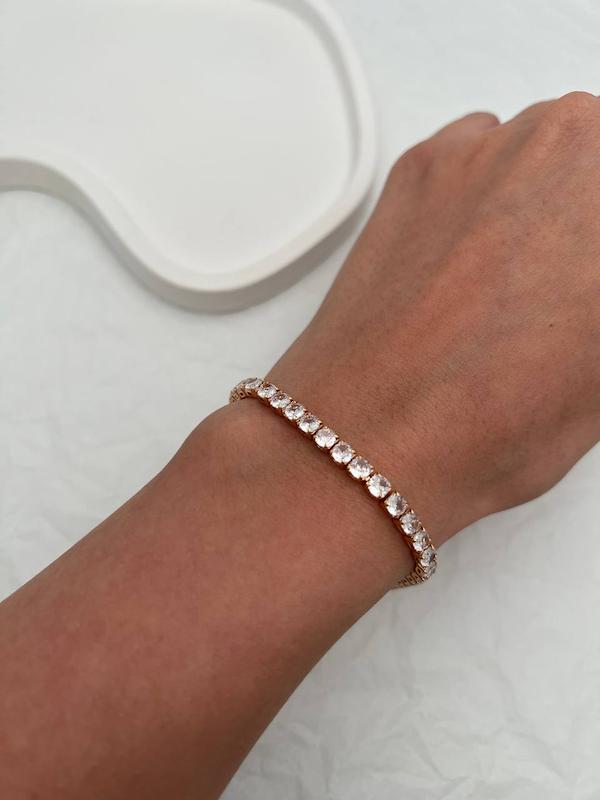 دستبند جواهری نگین گرد و مربع گلد