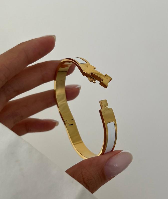 بنگل هرمس باریک قفل اورجینال گلد