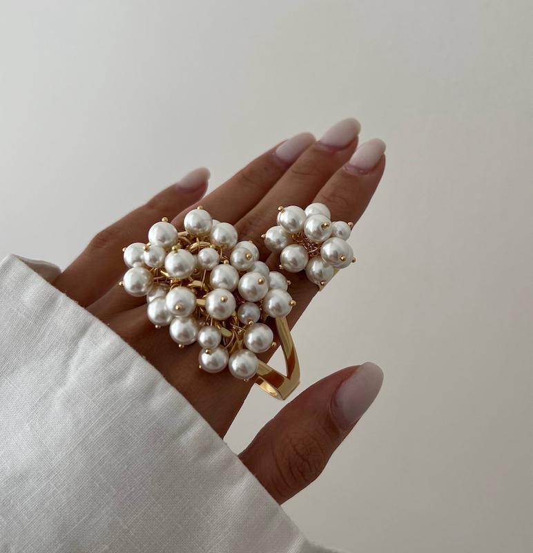 ست بنگل و انگشتر مروارید