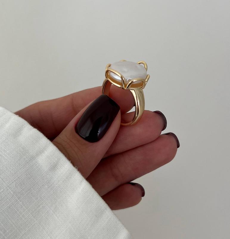 انگشتر مروارید باروک دایره