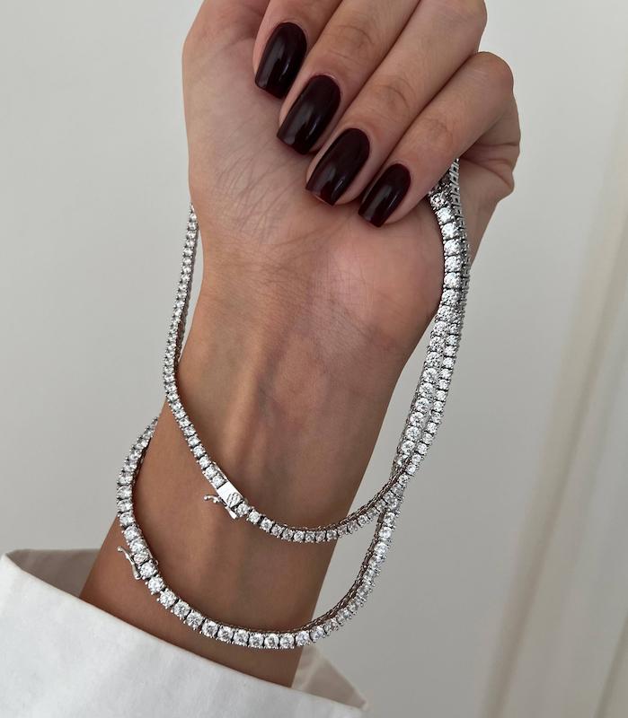 گردنبند تنیسی قفل جواهری