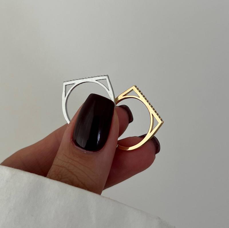 انگشتر مینیمال طرح طلا