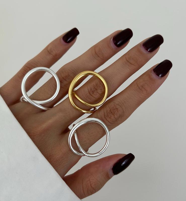 انگشتر دایره دفرمه مفتولی