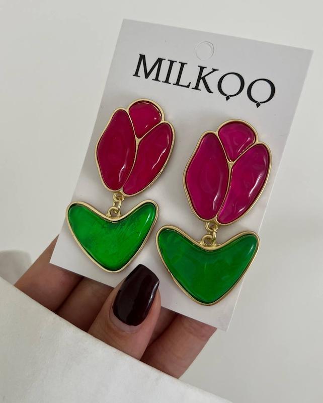 گوشواره رزین گل لاله