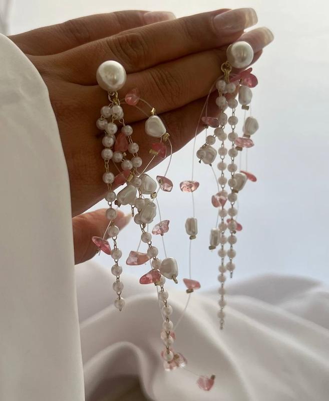 گوشواره سنگ‌ و مروارید
