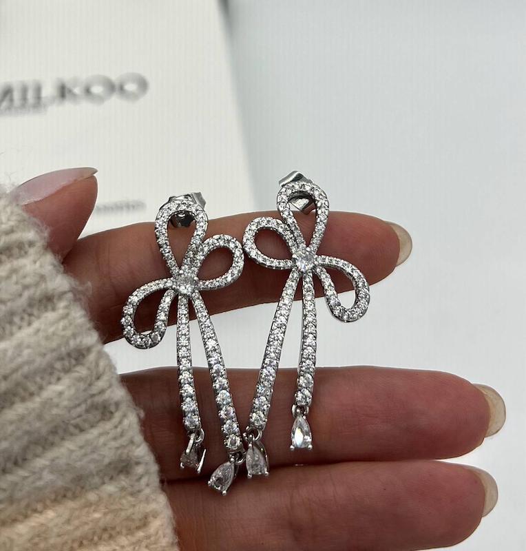 گوشواره جواهری پاپیون