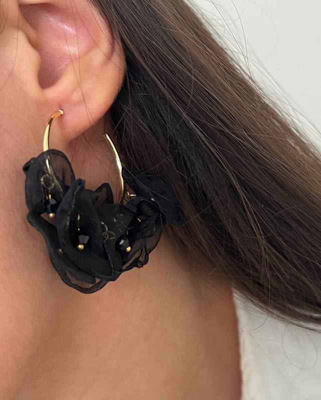 گوشواره پارچه ای مشکی