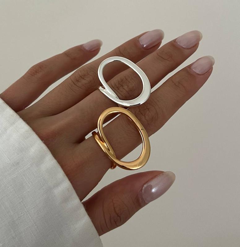 انگشتر مینیمال طرح امضا