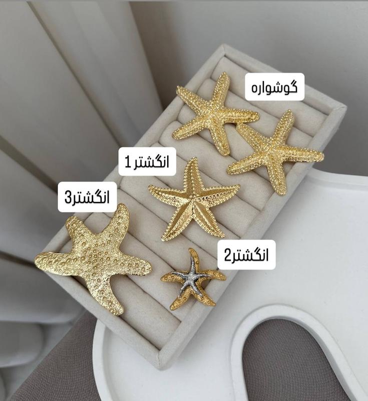 گوشواره و انگشتر ستاره دریایی