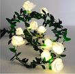 ریسه برگ و رز سفید چراغدار 