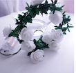 ریسه برگ و رز سفید چراغدار 