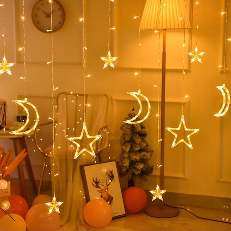 ریسه ماه و ستاره پرده ای نامنظم