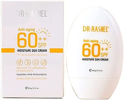 کرم ضد آفتاب ضد پیری و رطوبتی دکتر راشل با SPF 60 ++ 60 گرم