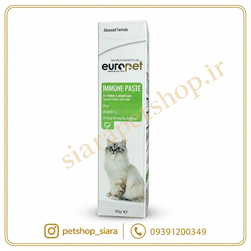 خمیر تقویت سیستم ایمنی گربه یوروپت Europet Immune Paste وزن ۱۰۰ گرم