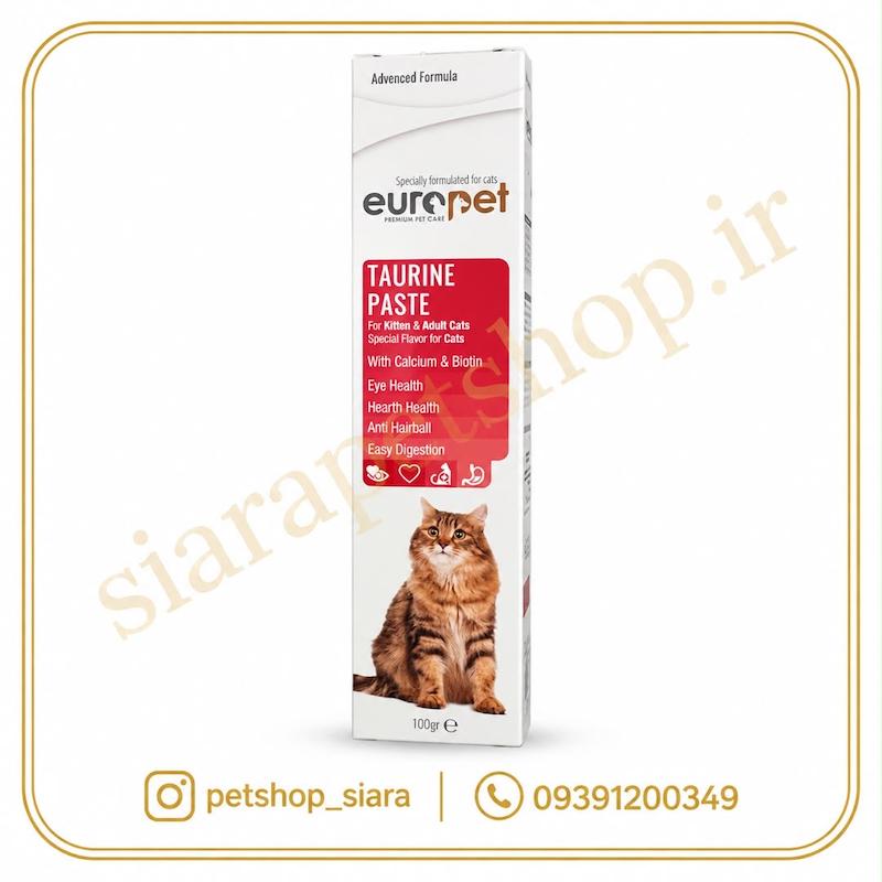 خمیر تائورین گربه یوروپت Europet Taurine Paste وزن ۱۰۰ گرم