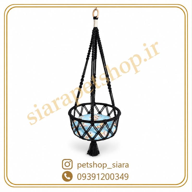 تاب آویز گربه مکرومه با تشک نرم