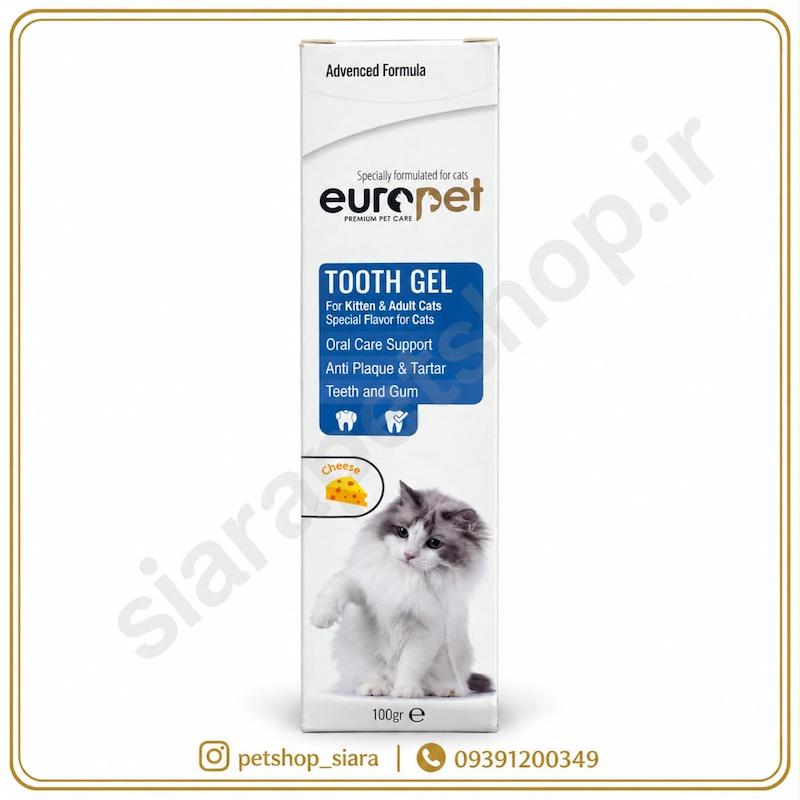ژل مراقبت دهان و دندان گربه یوروپت Europet طعم پنیر ۱۰۰ گرم