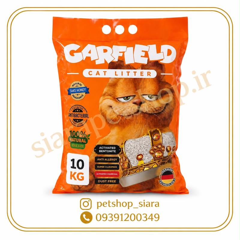 خاک گربه گارفیلد Garfield بدون کربن وزن ۱۰ کیلوگرم