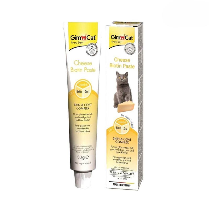 خمیر مکمل گربه جیم کت Cheese Biotin Paste با طعم پنیر حاوی بیوتین