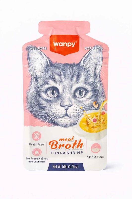سوپ گربه ونپی با طعم تون و میگو Wanpy Cat Meat Broth With Tuna and Shrimp