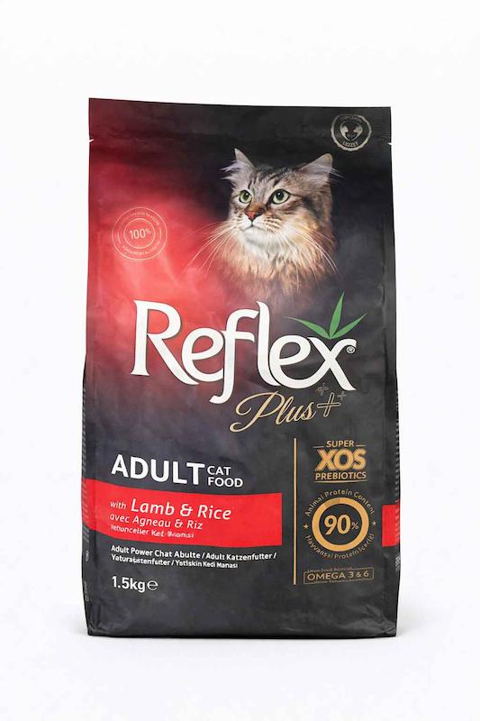 غذای خشک گربه فله رفلکس پلاس با طعم گوشت بره و برنج فله یک کیلوگرمی Reflex Plus Adult 