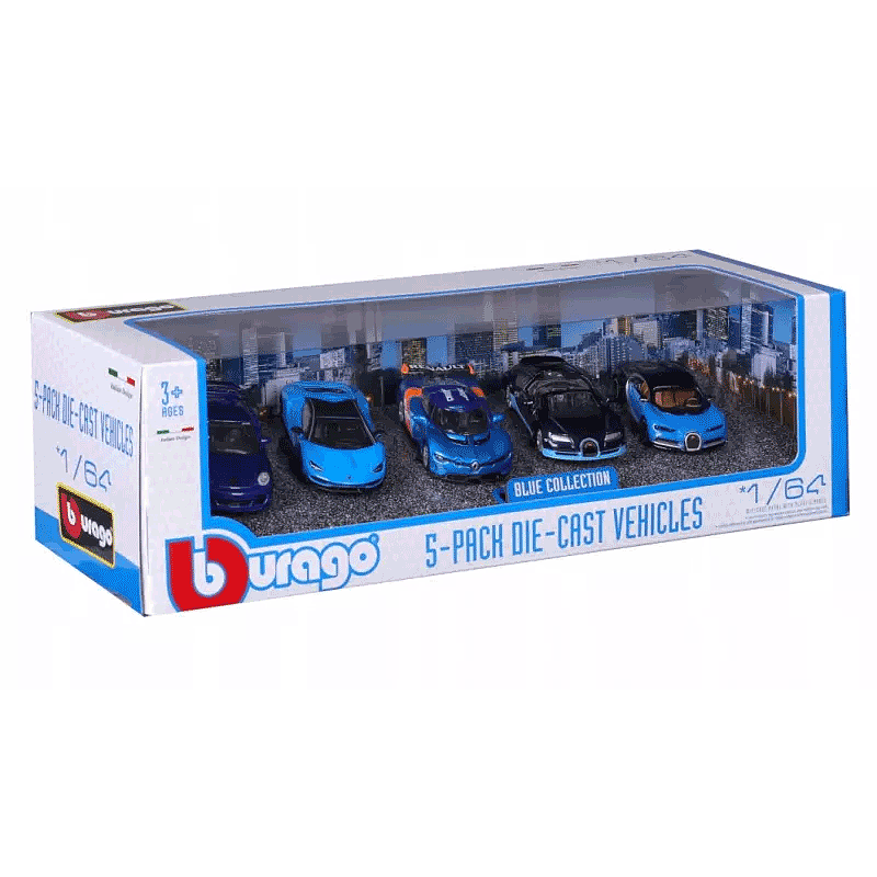 ست 5 عدد ماکت بوراگو کالکشن آبی مقیاس 1:64 Bburago Blue collection 