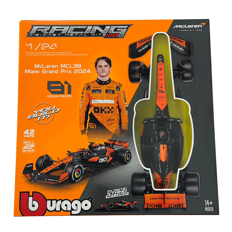 ماکت مکلارنMcLaren MCL38 Miami Grand Prix 2024  #81  (کیت مدل)