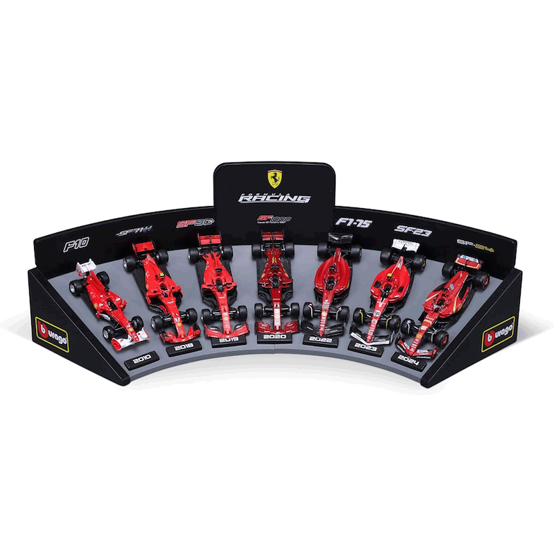 مجموعه خودروهای فراری 7عدد بوراگو Bburago - Ferrari F1 7 Car Collection with Display