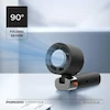 توربو فن دستی شارژی به همراه چراغ قوه Porodo مدل PDLFST151BK