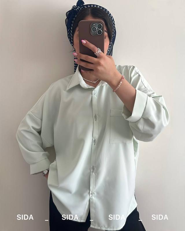 شومیز سبز پاستلی