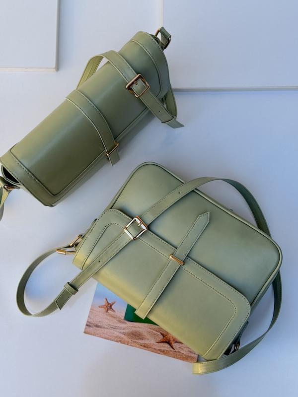 کیف چرمی سایز بزرگ رنگ سبز روشن (پسته ای)