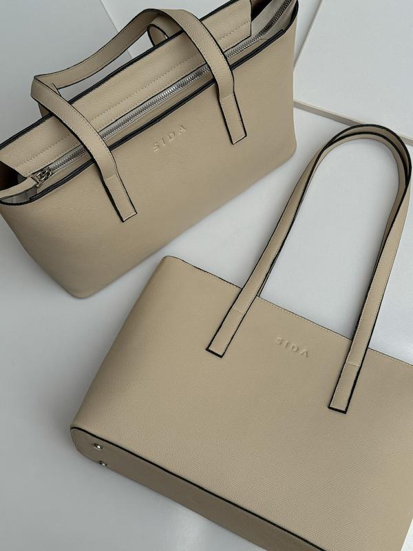 کیف دوشی زیپ دار رنگ کرم