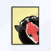 تابلوی طرح Yawning Black Cat کد 030