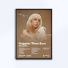 تابلوی طرح آلبوم Happier Than Ever از Billie Eilish
