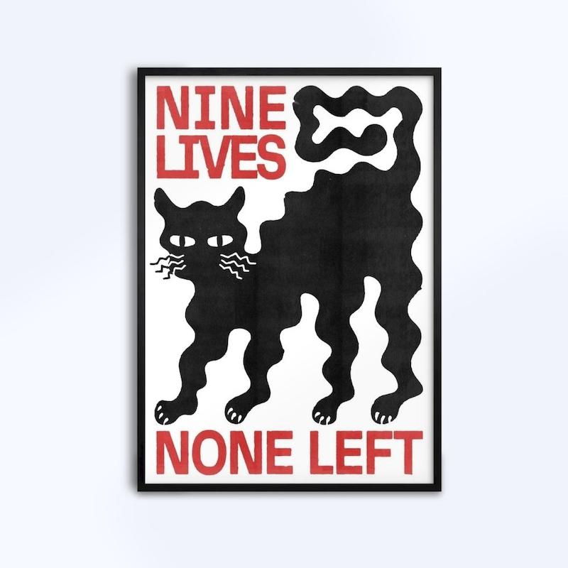 تابلو طرح Nine Lives None Left کد 0009