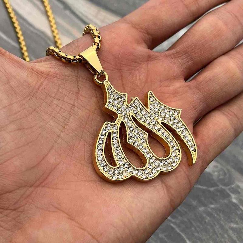 گردنبند الله نگین دار