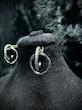 گوشواره نقره زنانه طرح حلقه دوتایی مدرن
