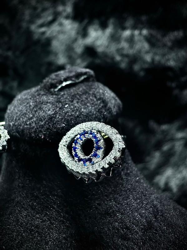 گوشواره نقره زنانه طرح چشم نظر