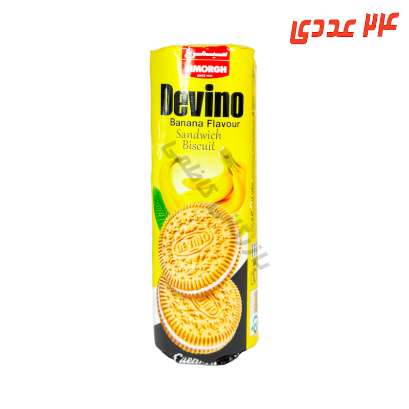بیسکوئیت موزی کرم دار لیوانی 185 گرم سیمرغ