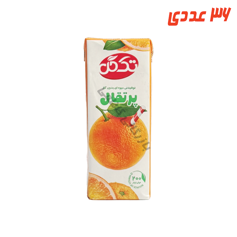 آبمیوه پرتقال پاکتی 200 میلی لیتر تک گل