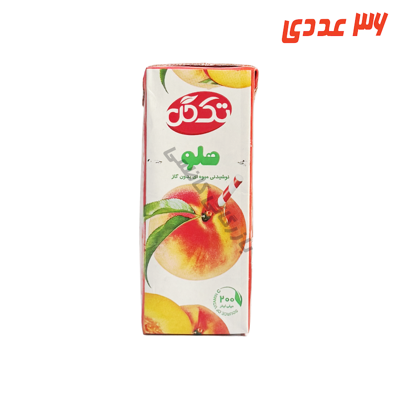 آبمیوه هلو پاکتی 200 میلی لیتر تک گل