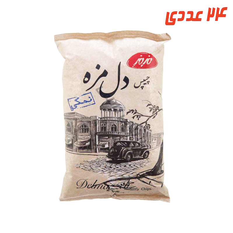 چیپس نمکی دل مزه 90 گرم مزمز