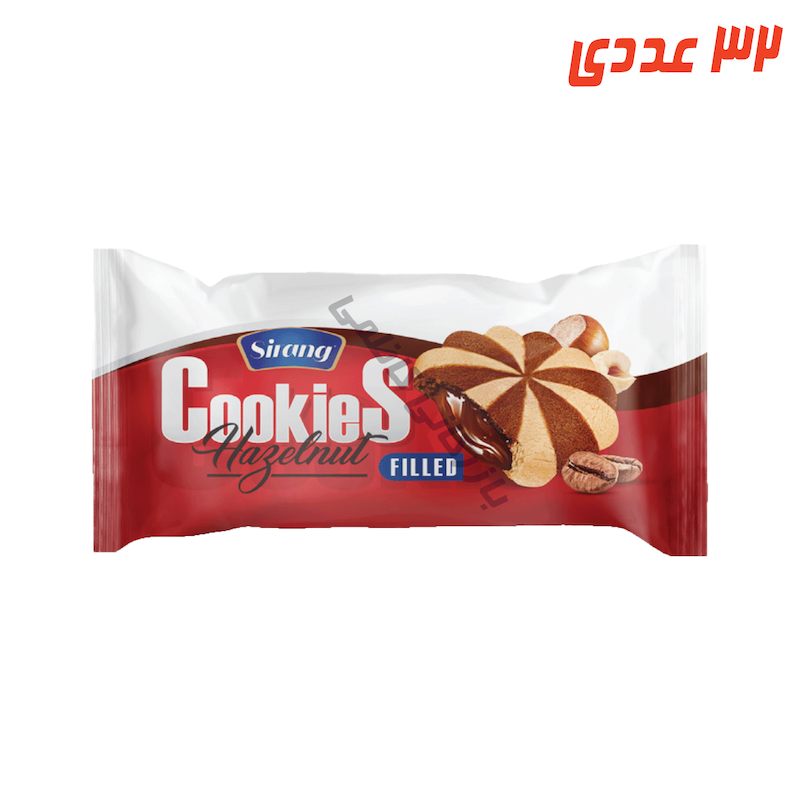 بیسکوییت دو رنگ مغزدار کاکائویی 59 گرم 32 عددی سیرنگ