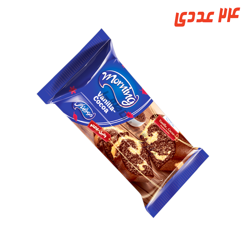 کیک صبحانه دورنگ وانیل و شکلاتی 100 گرم شیرین عسل