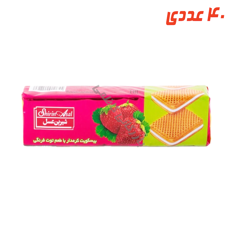 بیسکوییت کرمدار توت فرنگی 120 گرم شیرین عسل